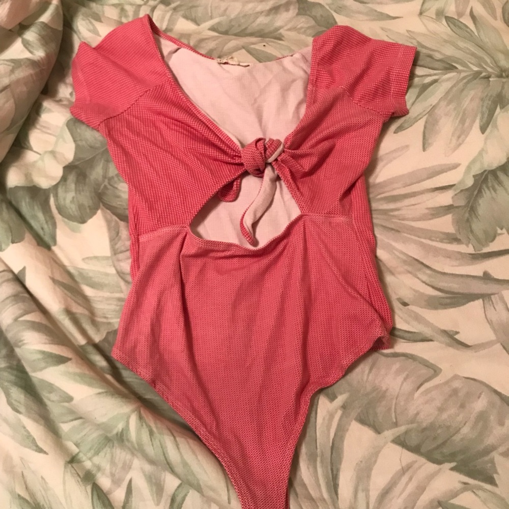 Red and white bodysuit